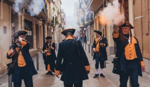 2026-05-03 Festes de Maig de Badalona - Cercavila trabucaire - Salva conjunta de Miquelets